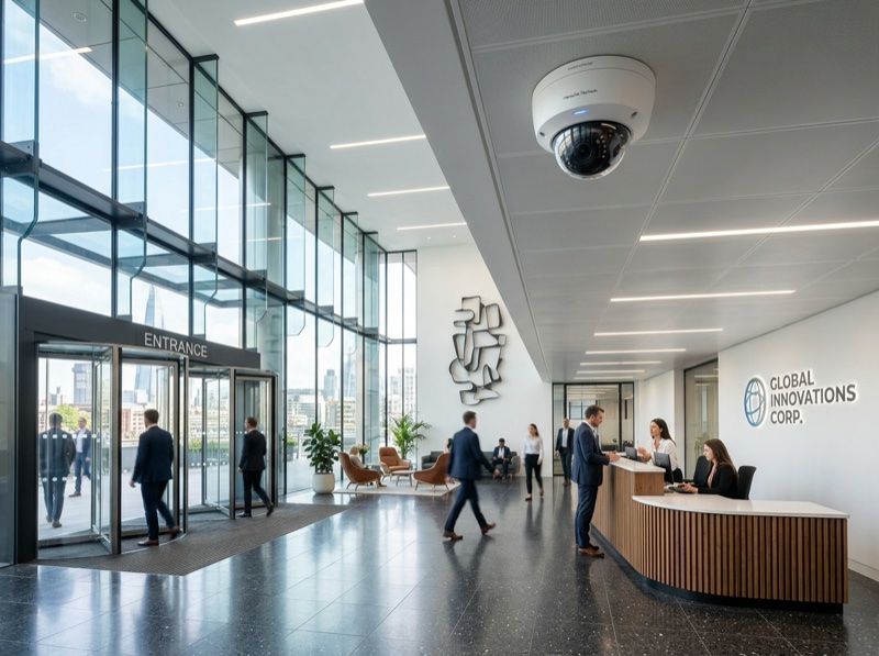 AI Face-Recognition Dome at Corporate Tech Park & Office Lobby
