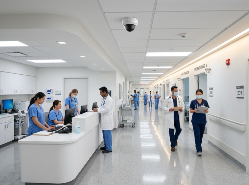 Ultra HD Clinical Mini-Dome at Hospital Ward Corridors & ER Lobby